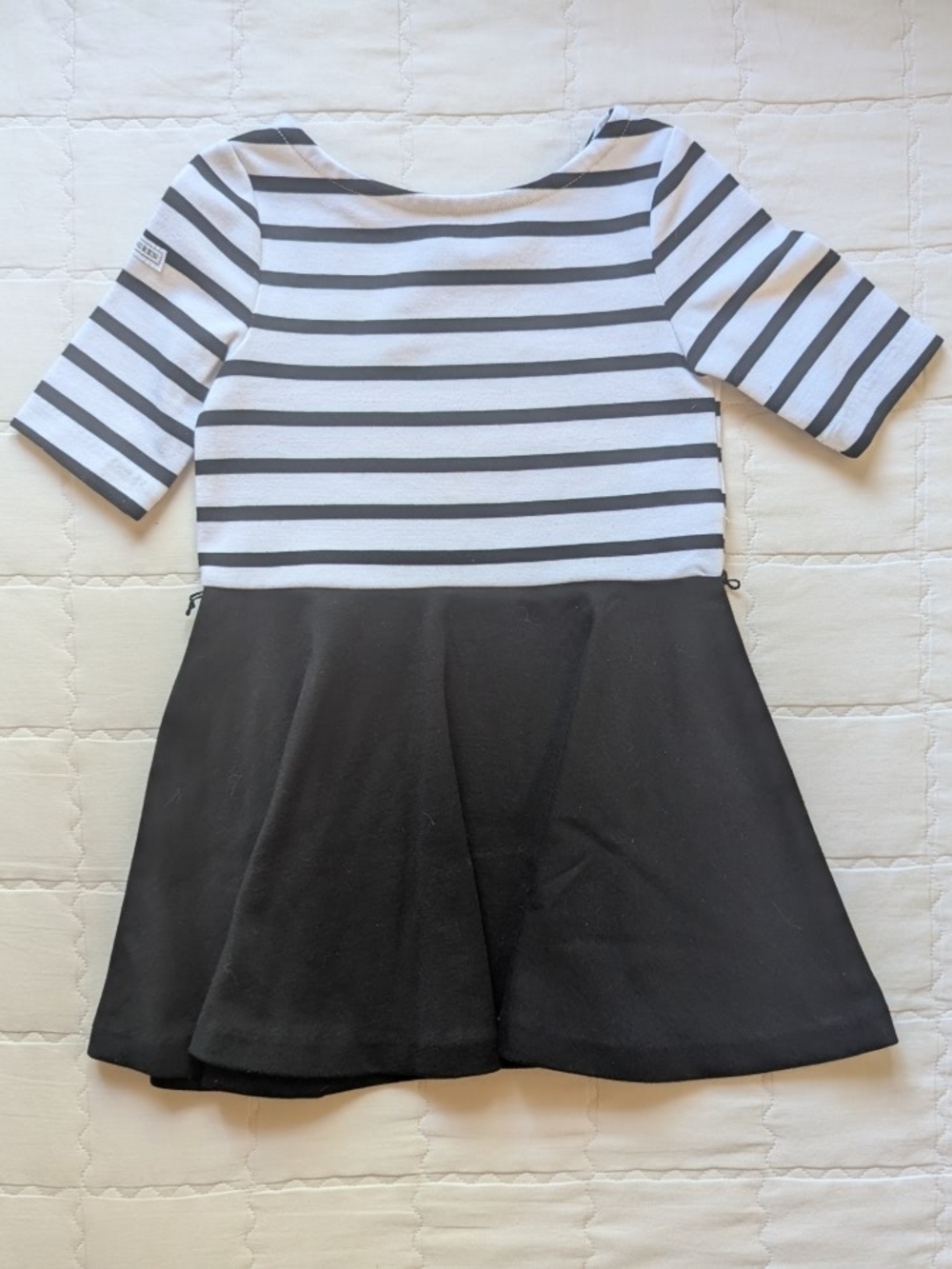 Polo by Ralph Lauren Black and White Striped Skater Dress - Kids